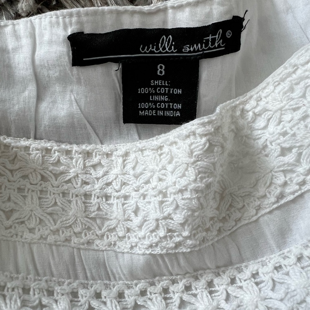 Willi Smith White Crochet-Trim Circle Skirt – Size 8 - Picture 9 of 9
